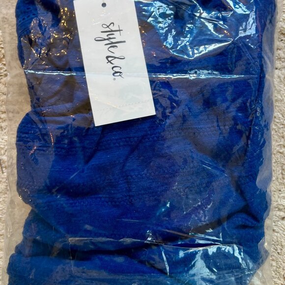 Style & Co. Women's Waffle Knit Tank Top Blue Size Large NWT - Picture 5 of 5